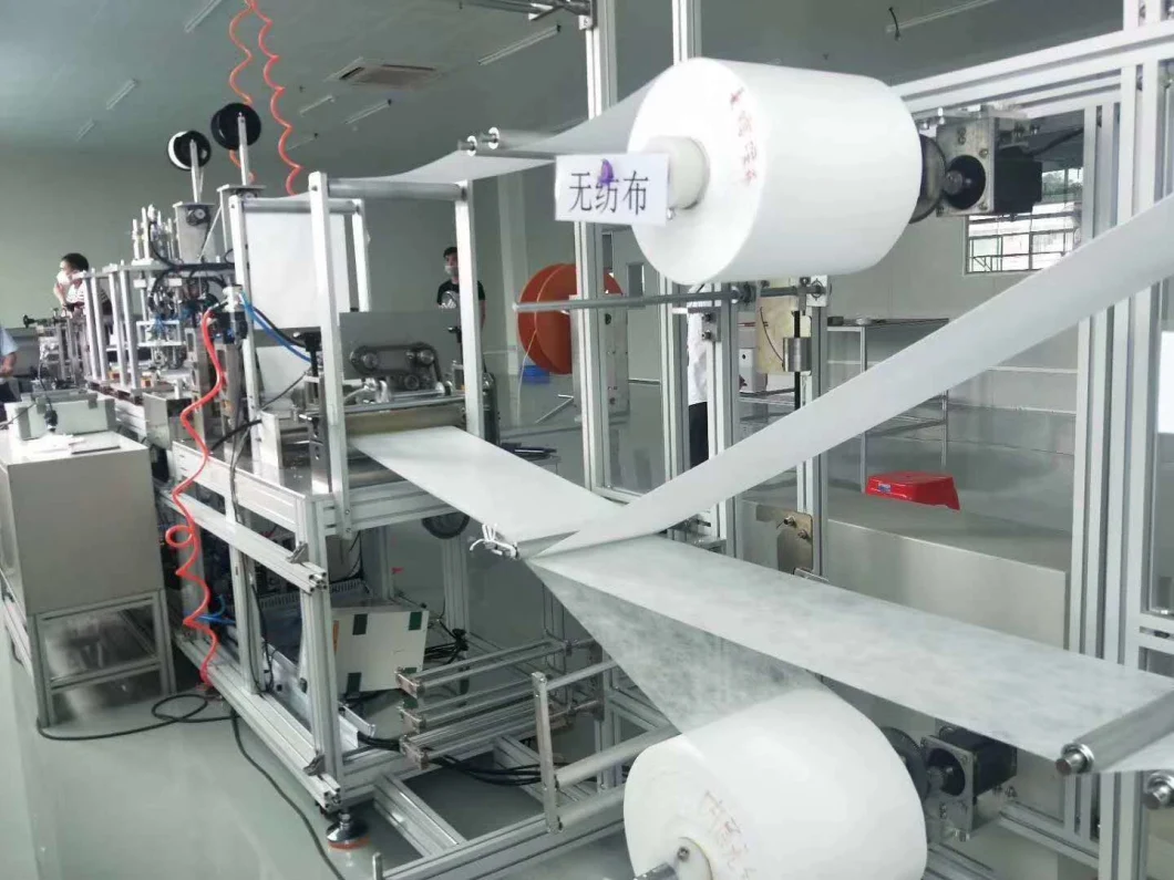 Fully Automated High Speed 3 Ply Disposable Flat Mask Material Cutting Machinery Mask Machinery